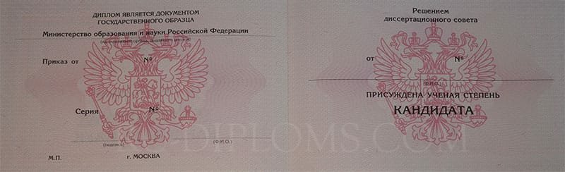 Диплом доктора наук, кандидата наук  